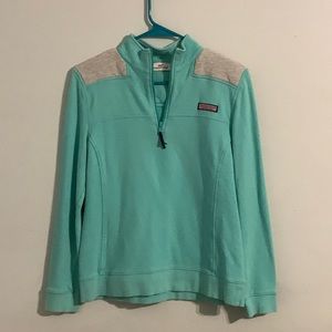 Womens Vineyard Vines Teal Green Shep Shirt 1/4 Zip
